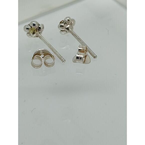 Vintage Estate Jewelry NOS .925 Sterling Silver Pink Rose Crystal Earrings - Picture 7 of 7